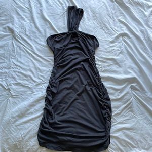 Dark grey tube top mini dress from SHEIN